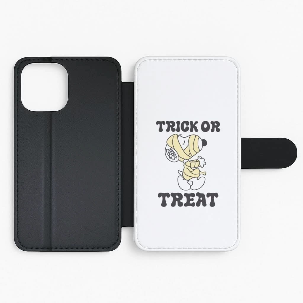 Smooth Craft Trick Or Treat Cartoon Beagle Flip / Wallet Phone Case