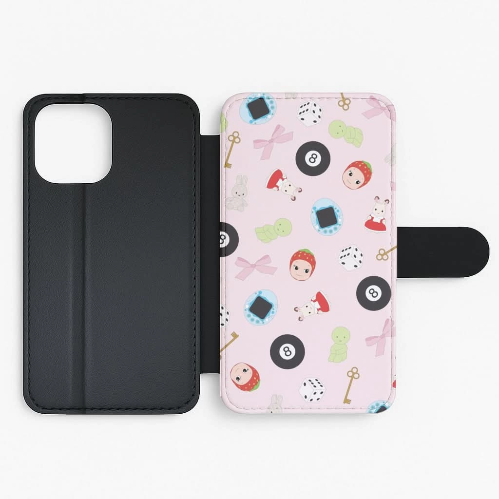 Premium Edge Design Trinkets Pattern Flip / Wallet Phone Case