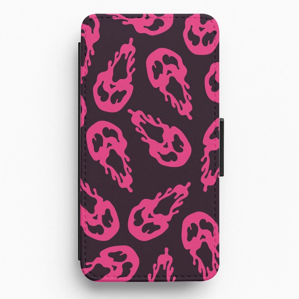Eco Friendly Premium Quality Trippy Ghost Face Pattern Flip / Wallet Phone Case