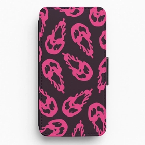 Eco Friendly Premium Quality Trippy Ghost Face Pattern Flip / Wallet Phone Case