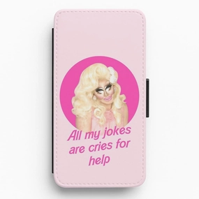 Trixie Mattel Jokes - Drag Queen's Drag Race Flip Wallet Phone Case Fashion Detail Matte Look Design