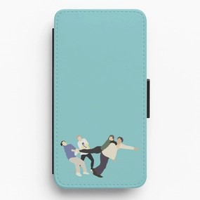 Polished Finish Texture Rugged Grip Tug Of War Flip / Wallet Phone Case