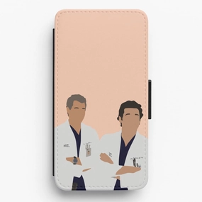 Elegant Texture Layer Two Doctors Arm Crossed - Grey's Flip / Wallet Phone Case