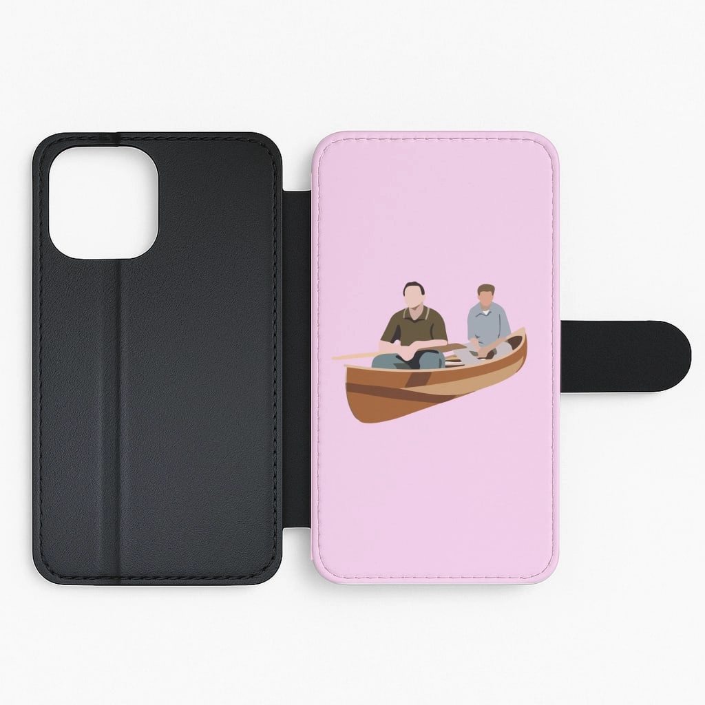 Two Men In A Boat - Friends Flip / Wallet Phone Case Textured Surface