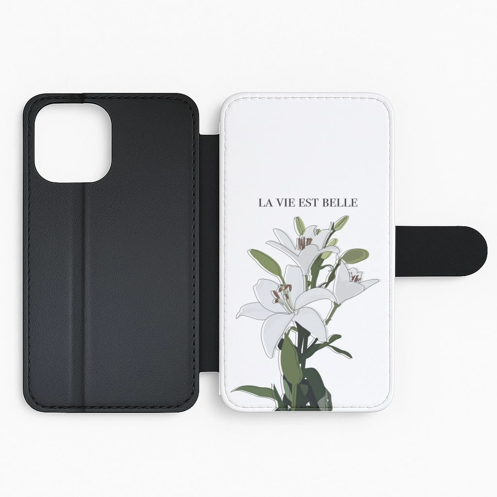 Hybrid Surface Layer Vivid Coloration La Vie Est Belle - Clean Girl Aesthetic Flip / Wallet Phone Case