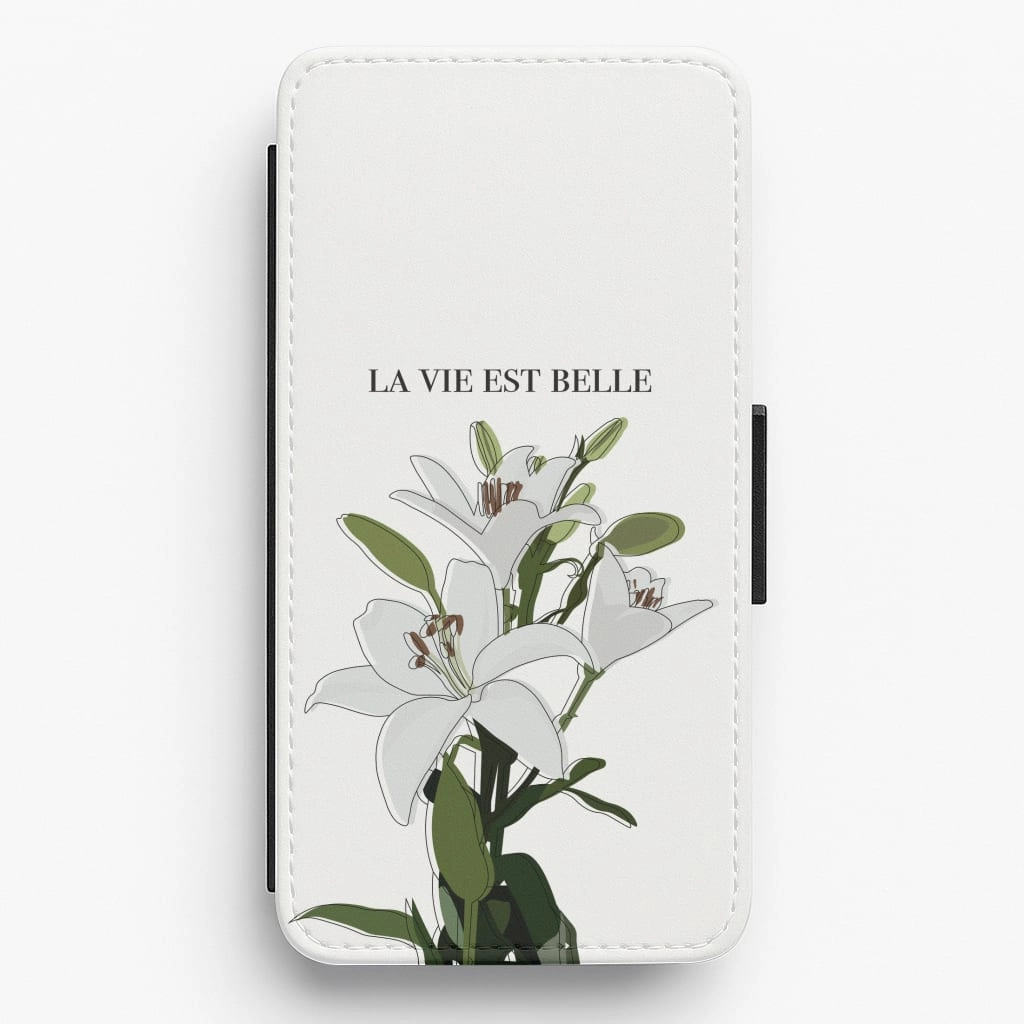 Premium Grip La Vie Est Belle - Clean Girl Aesthetic Flip / Wallet Phone Case