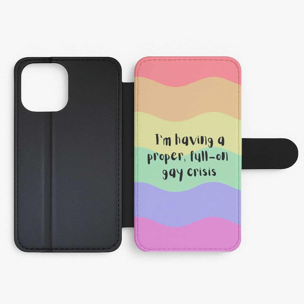 Gay Crisis - Heart TV Flip / Wallet Phone Case Luxury Finish Texture