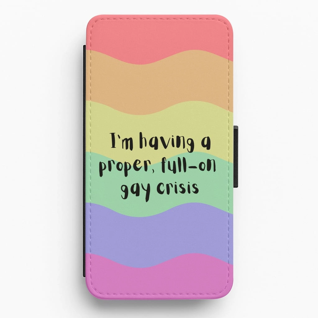 Premium Pattern Design Gay Crisis - Heart TV Flip / Wallet Phone Case