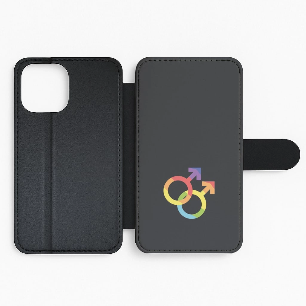 Gender Symbol Male - Pride Flip / Wallet Phone Case Hard Edge Trendy Finish