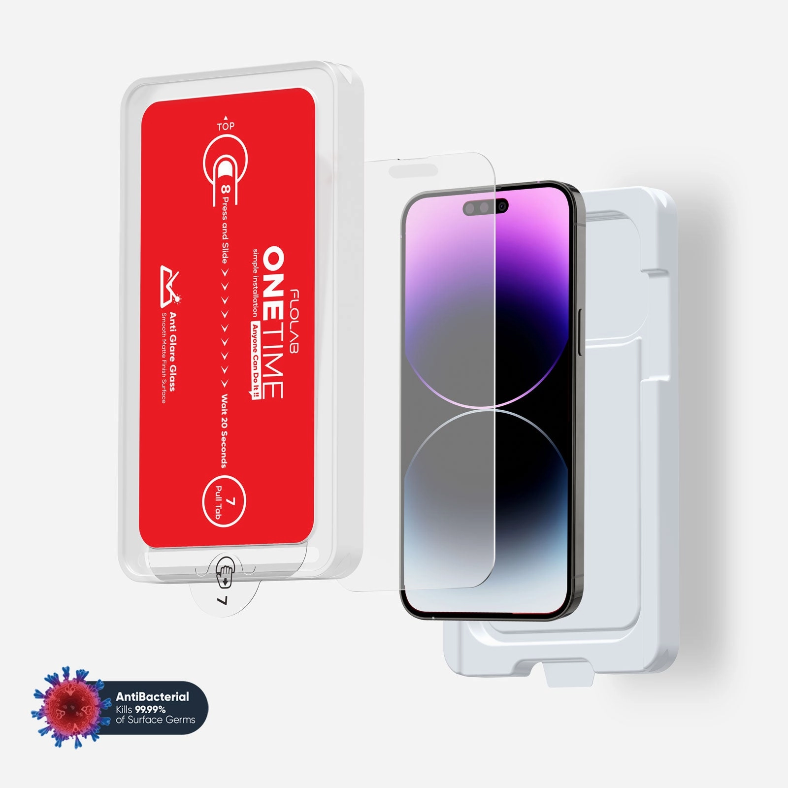 Clear Guard Screen Armor Pro Ultra Max Plus ONETIME NanoArmour for iPhone Anti-Glare Screen Protector: Dust-Free Installation, Case Friendly, Matte