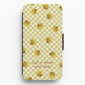Simple Finish Life Is Better With Olives Flip / Wallet Phone Case