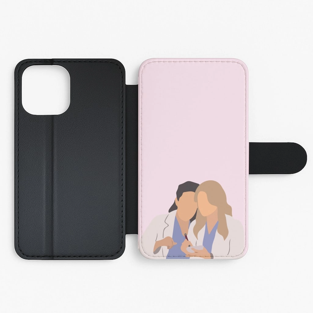 Faceless Characters - Grey's Flip / Wallet Phone Case Modern Function