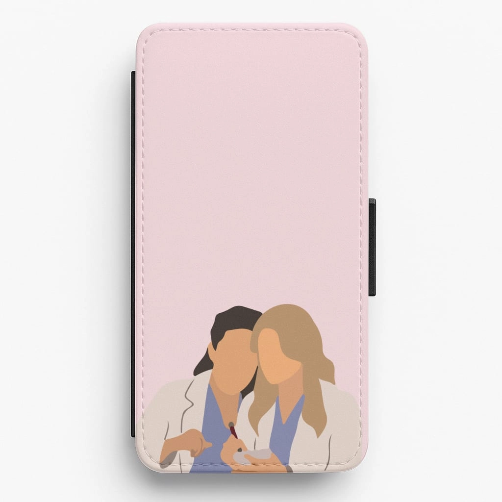 Faceless Characters - Grey's Flip / Wallet Phone Case Durable structure Soft Look Texture