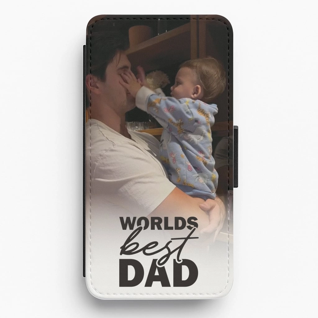 Textured Comfort World's Best Dad Personalised Flip / Wallet Phone Case