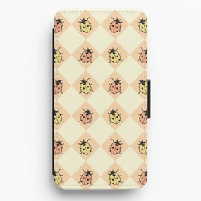 Argyle Ladybugs Pattern Flip / Wallet Phone Case Comfort Layer Texture Slim Comfort