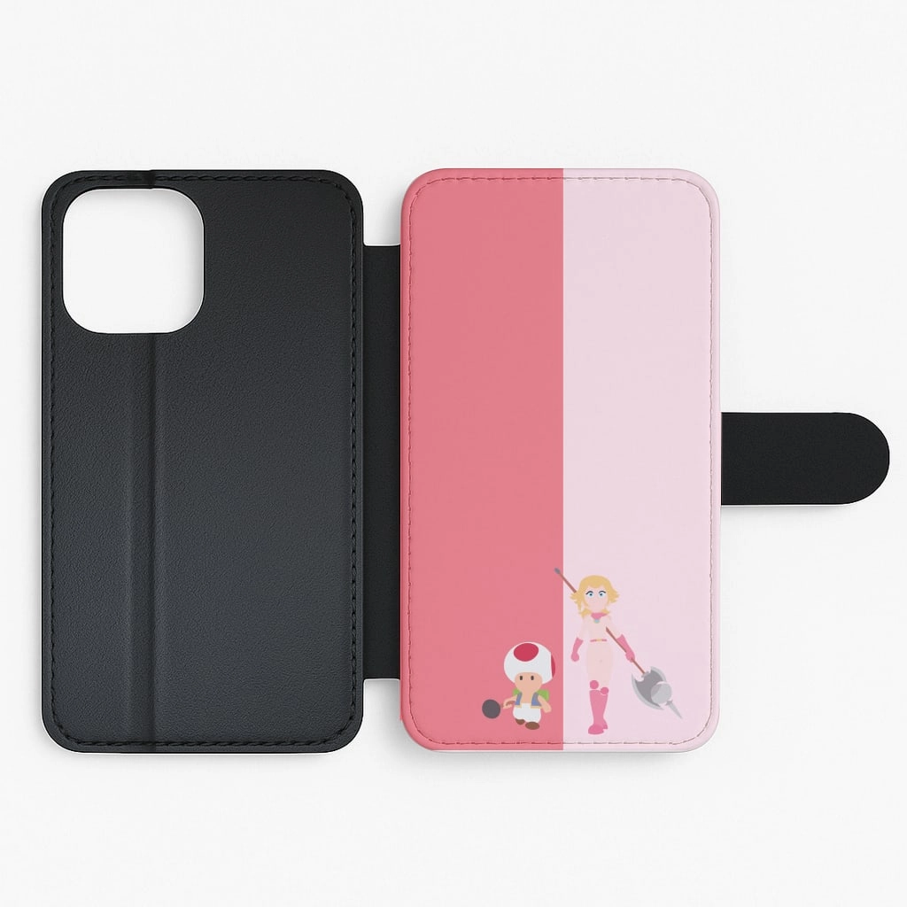 Toad And Peach Flip / Wallet Phone Case Port Protection