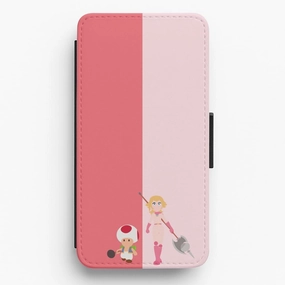 Simple Texture Toad And Peach Flip / Wallet Phone Case