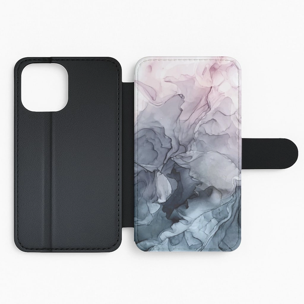 Shock Frame Soft Layer Texture Grey Eclipse Flip / Wallet Phone Case