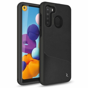 Flexible Comfort Scratch Proof ZIZO DIVISION Series Samsung Galaxy A21 Case - Nylon Black