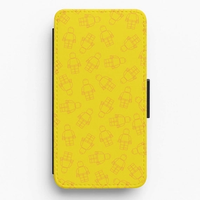 Sleek Guard Comfort Edge Layer Bricks Figures Pattern Yellow Flip / Wallet Phone Case