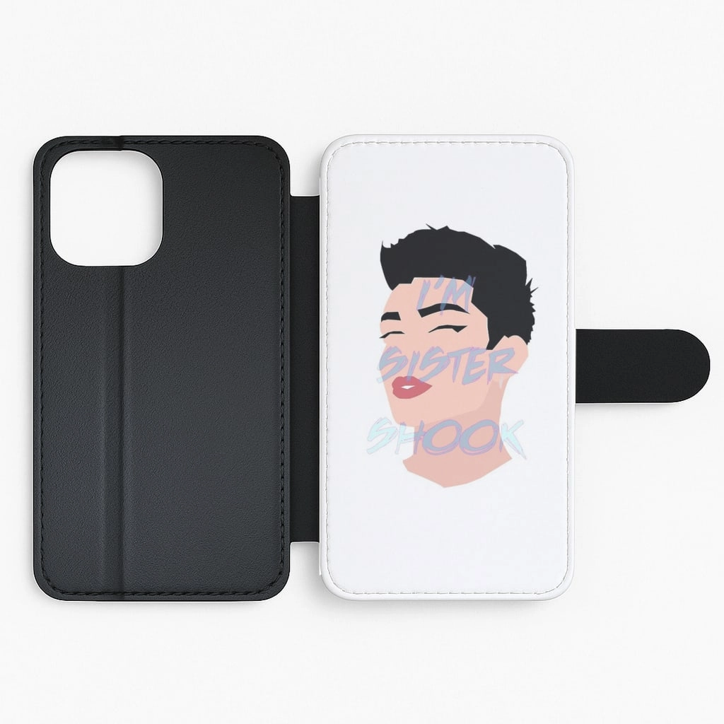 I'm Sister Shook - James Charles Flip / Wallet Phone Case Smooth Form Textured Detail