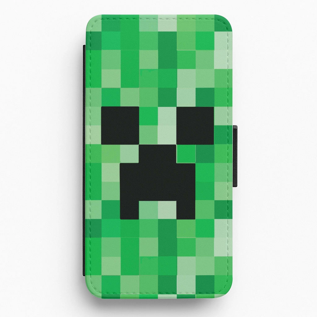 Gradient Design Elegant Edge Creeper Face - Mining Flip / Wallet Phone Case