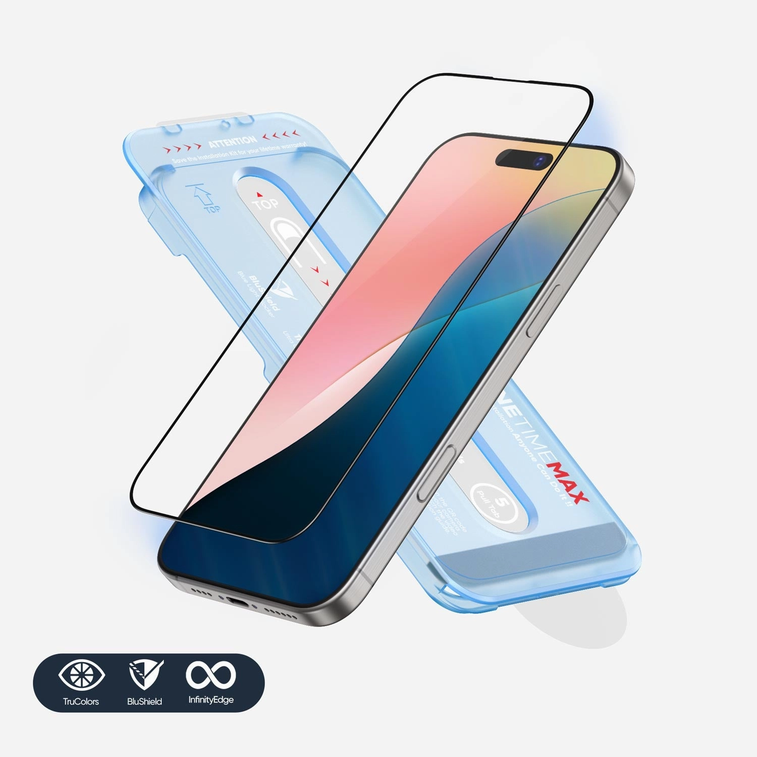 Smooth Touch Shield Screen Care Max Plus NanoArmour ONETIME MAX Blue Light ClearVue  iPhone 16 Series