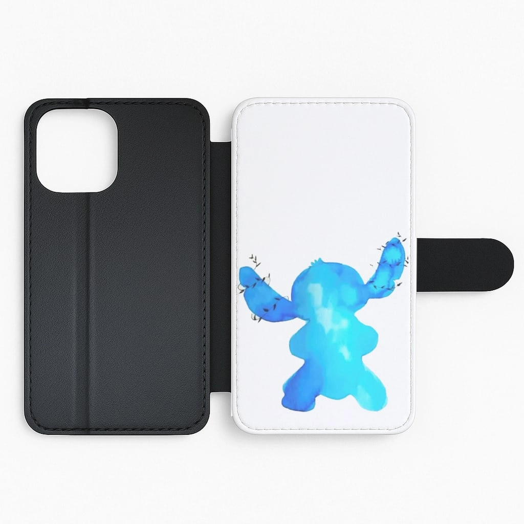 Modern Finish Watercolour Blue Alien Disney Flip / Wallet Phone Case