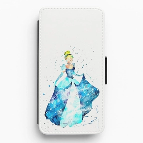 Watercolour Cinderella Fairytale Flip / Wallet Phone Case Ergonomic Texture