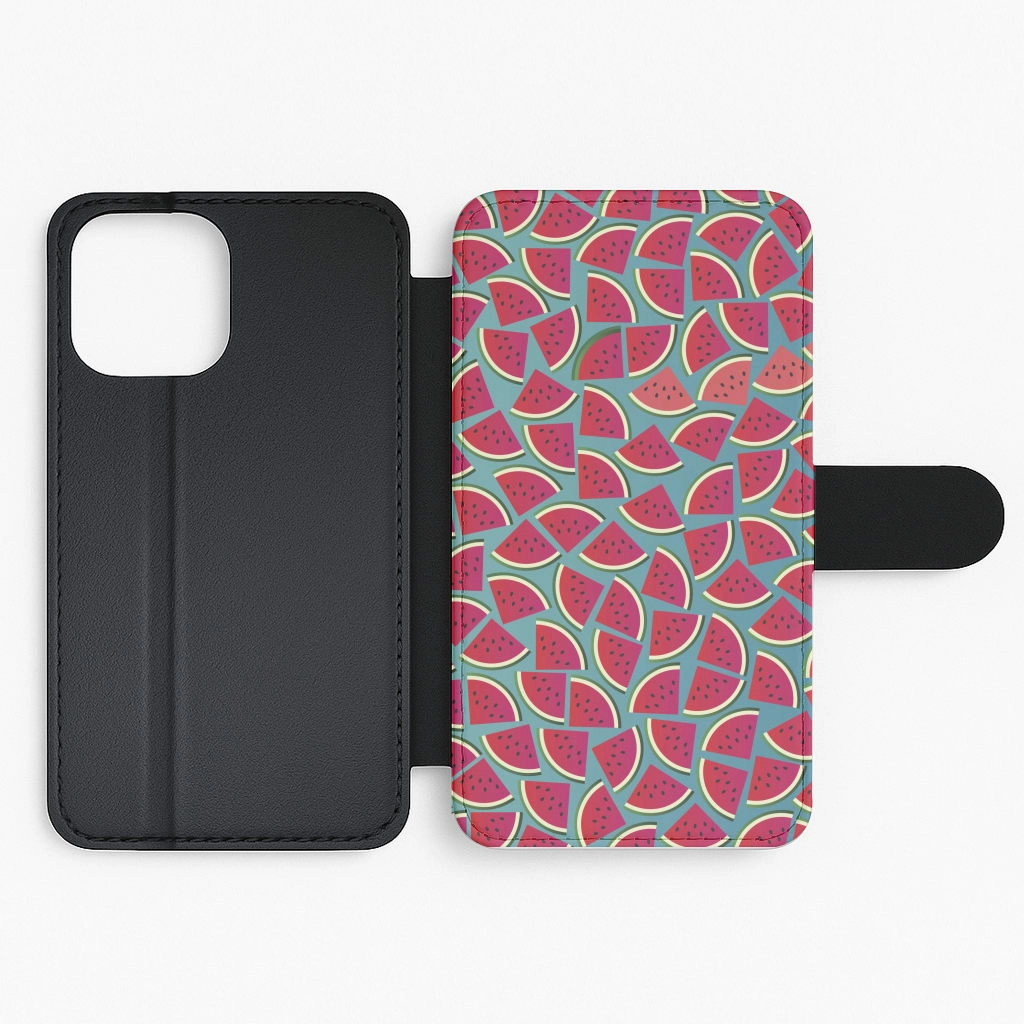Matte Texture Layer Minimal Aesthetic Touch Watermelons - Fruit Patterns Flip / Wallet Phone Case