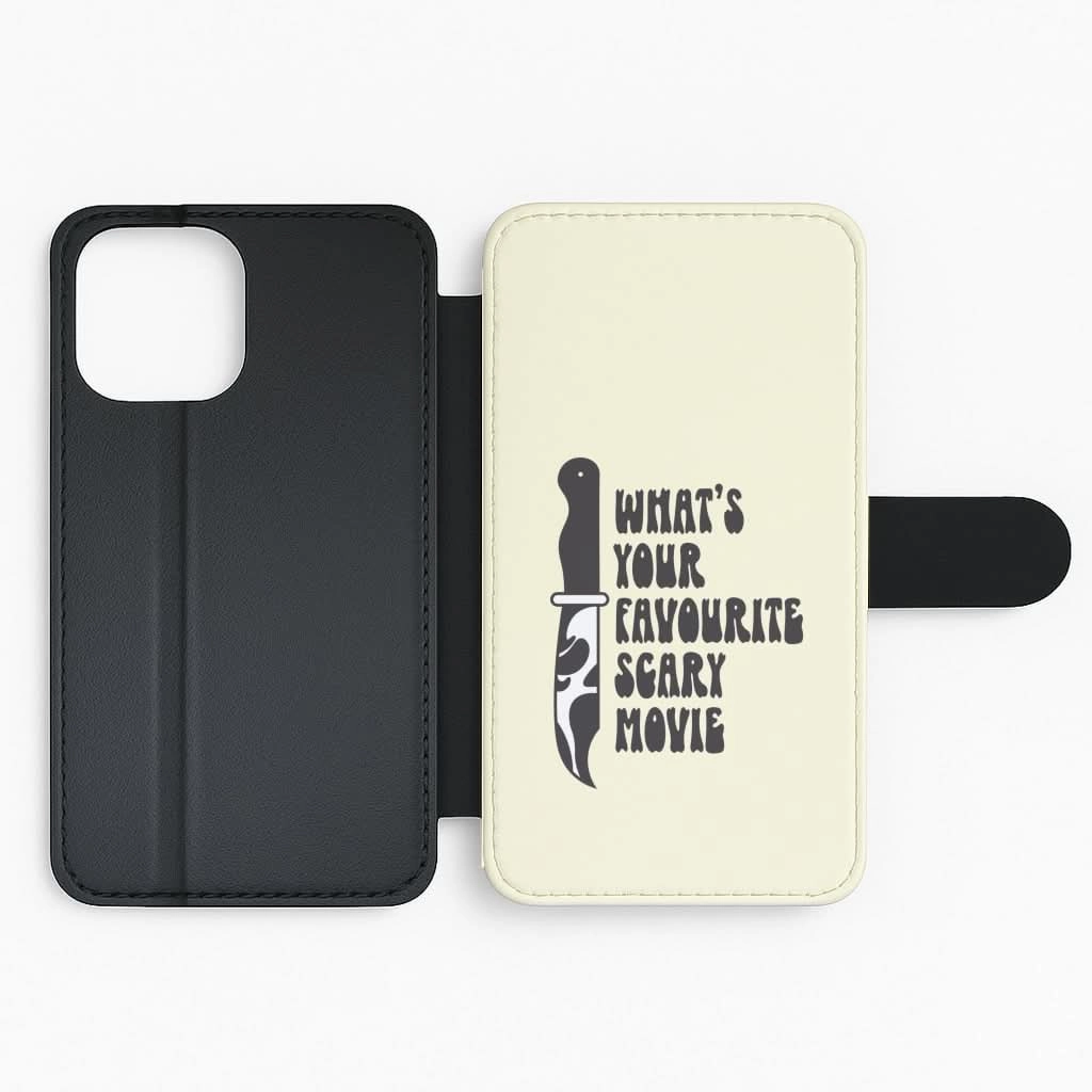Gloss Finish Texture Elegant Touch What's Your Favourite Scary Movie Trippy Flip / Wallet Phone Case
