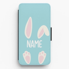 Professional Style Glossy surface White Bunny Personalised Flip / Wallet Phone Case