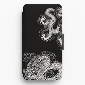 White Dragon Flip / Wallet Phone Case Travel Accessory
