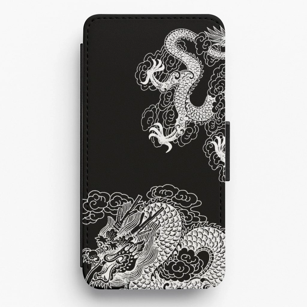 White Dragon Flip / Wallet Phone Case Travel Accessory