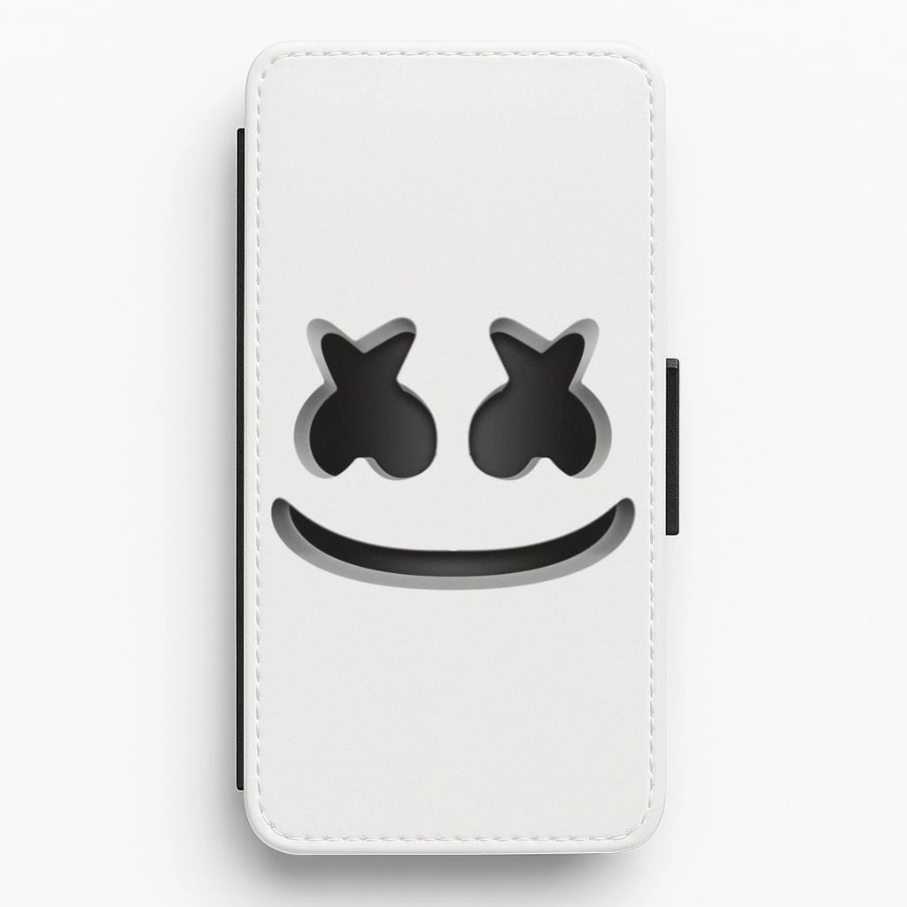 White Helmet DJ Helmet Flip / Wallet Phone Case Stylish Finish Texture