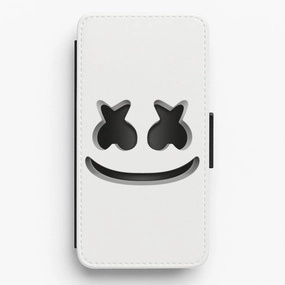 White Helmet DJ Helmet Flip / Wallet Phone Case Stylish Finish Texture