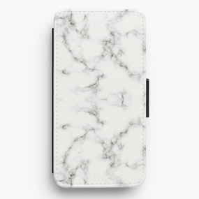 White Marbled  Flip / Wallet Phone Case High-End Detail