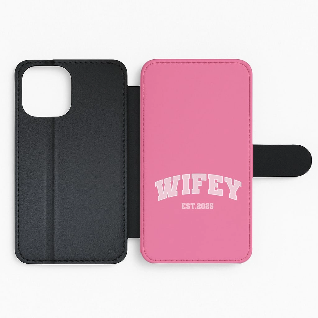 Elegant Texture Layer Wifey 2025 Flip / Wallet Phone Case