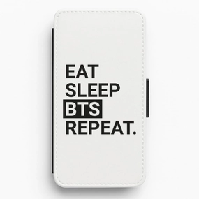 Eat, Sleep, BTS, Repeat Flip / Wallet Phone Case Anti Shock