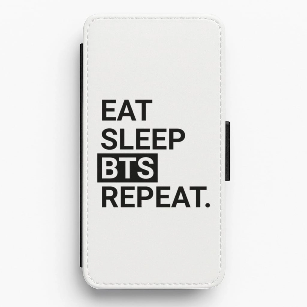 Eat, Sleep, BTS, Repeat Flip / Wallet Phone Case Anti Shock