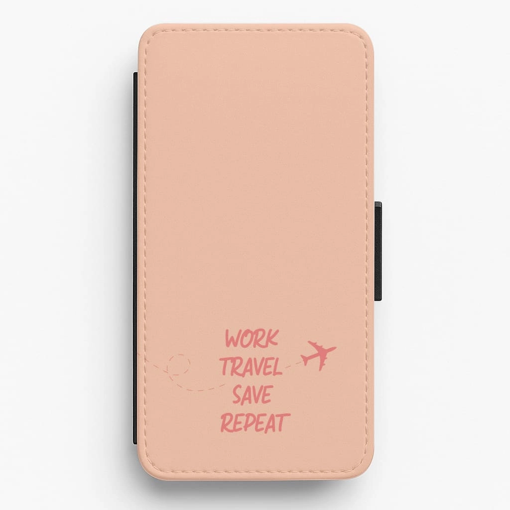 Premium Protection Work Travel Save Repeat - Travel Flip / Wallet Phone Case