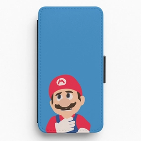 Futuristic style Hybrid Shield Worried Mario Flip / Wallet Phone Case
