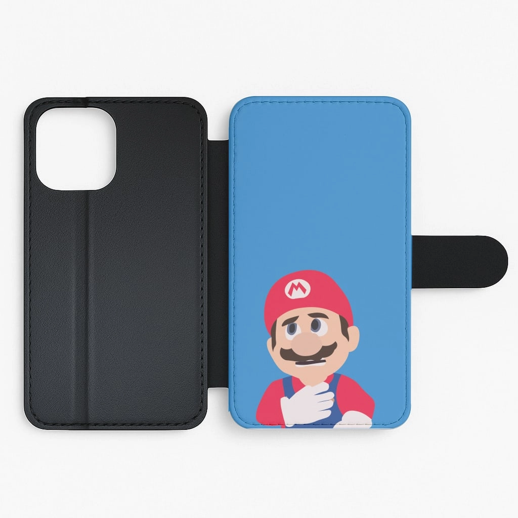 Worried Mario Flip / Wallet Phone Case Elegant Edge