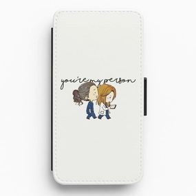 You're My Person Cartoon - Grey's Flip / Wallet Phone Case Flexible Edge
