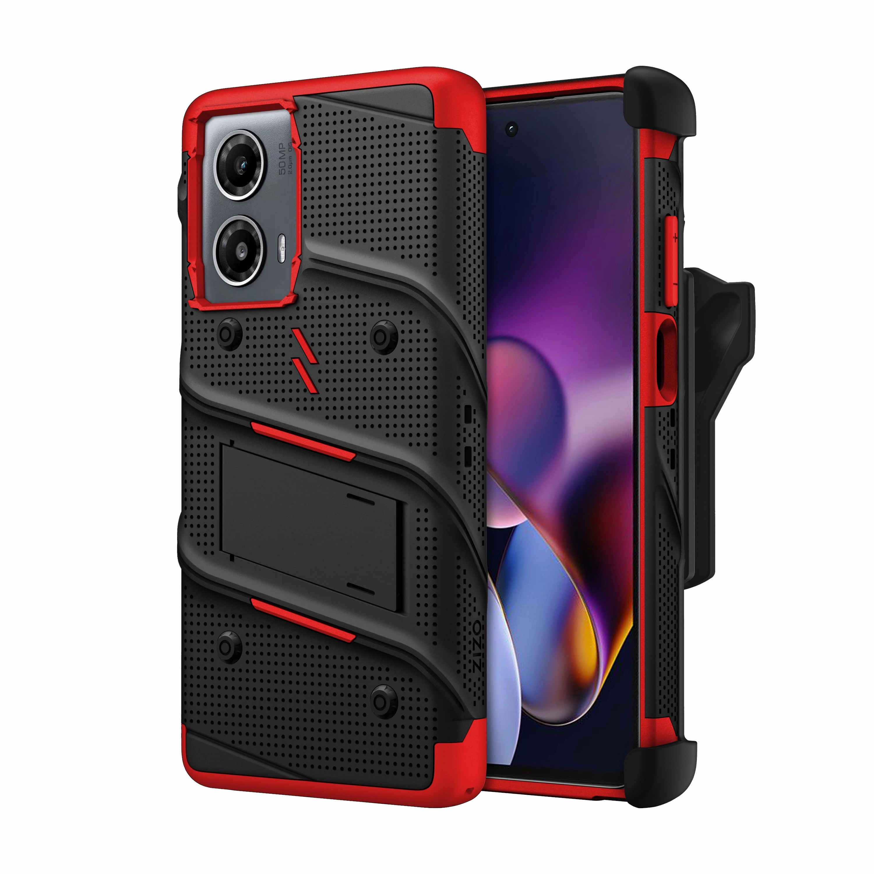 ZIZO BOLT Bundle moto g stylus 5G (2024) Case - Black / Red Anti Scratch Layer