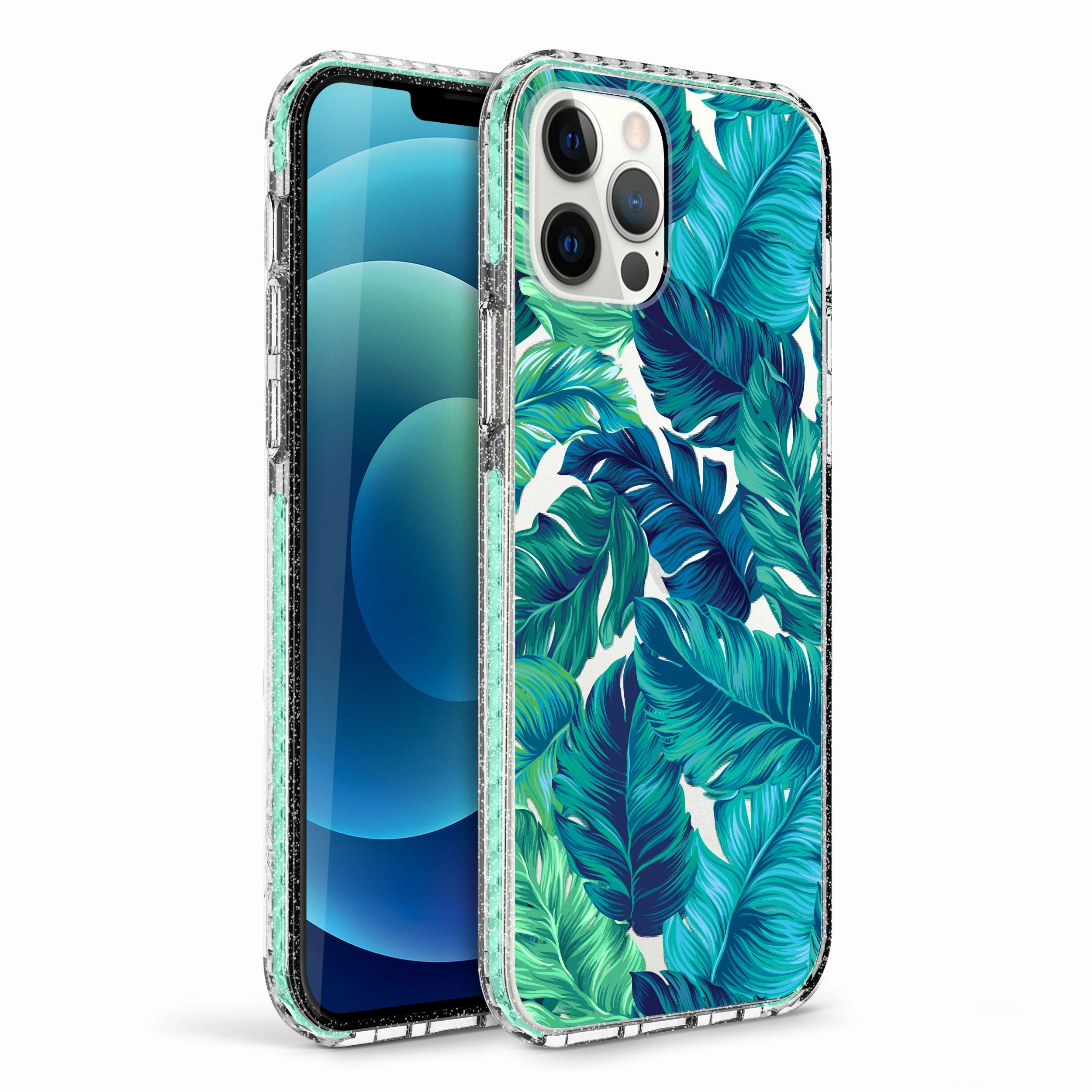 Non Slip Surface Matte Pattern ZIZO DIVINE Series iPhone 12 / iPhone 12 Pro Case - Tropical