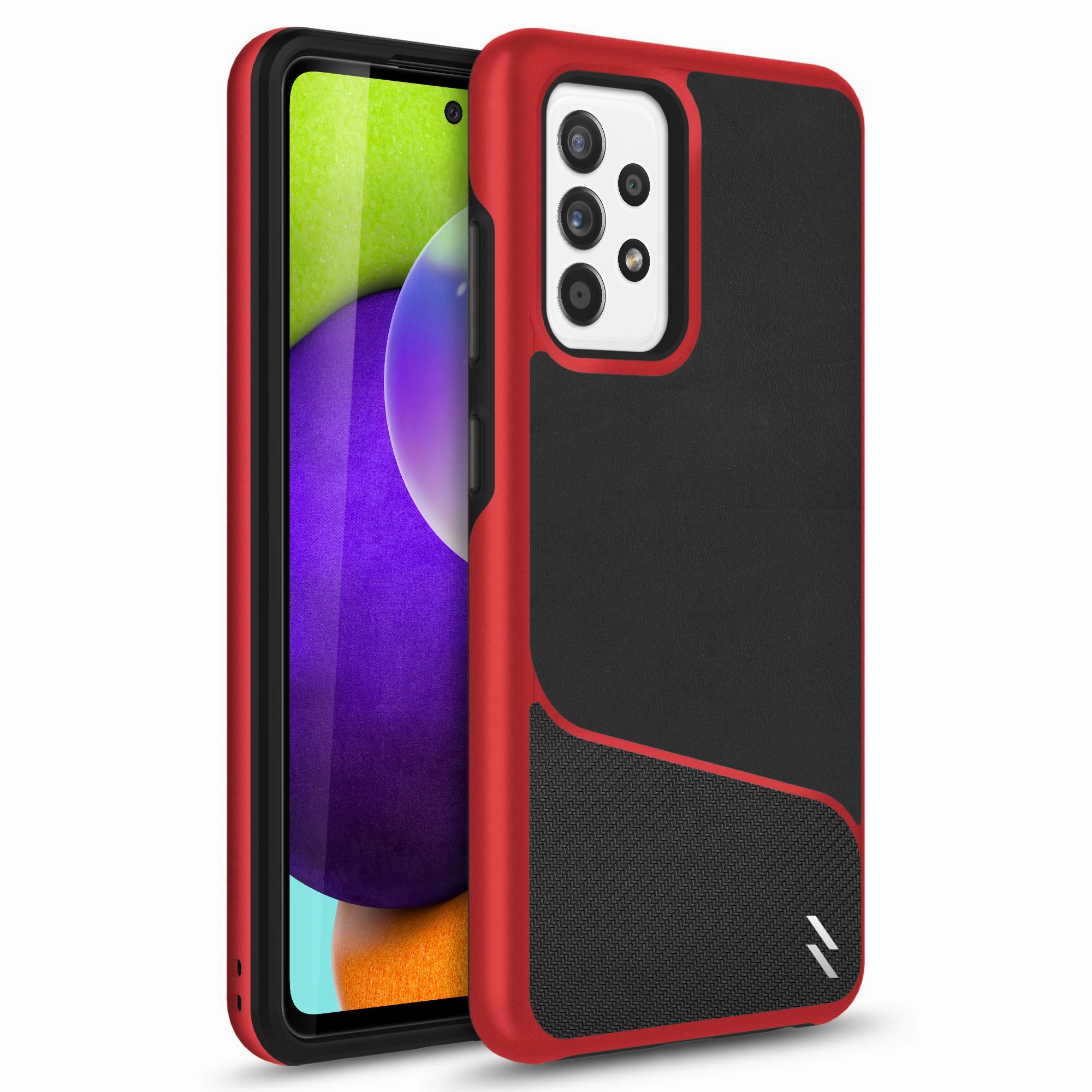 Premium Texture Layer Light Edge ZIZO DIVISION Series Galaxy A52 5G Case - Black & Red