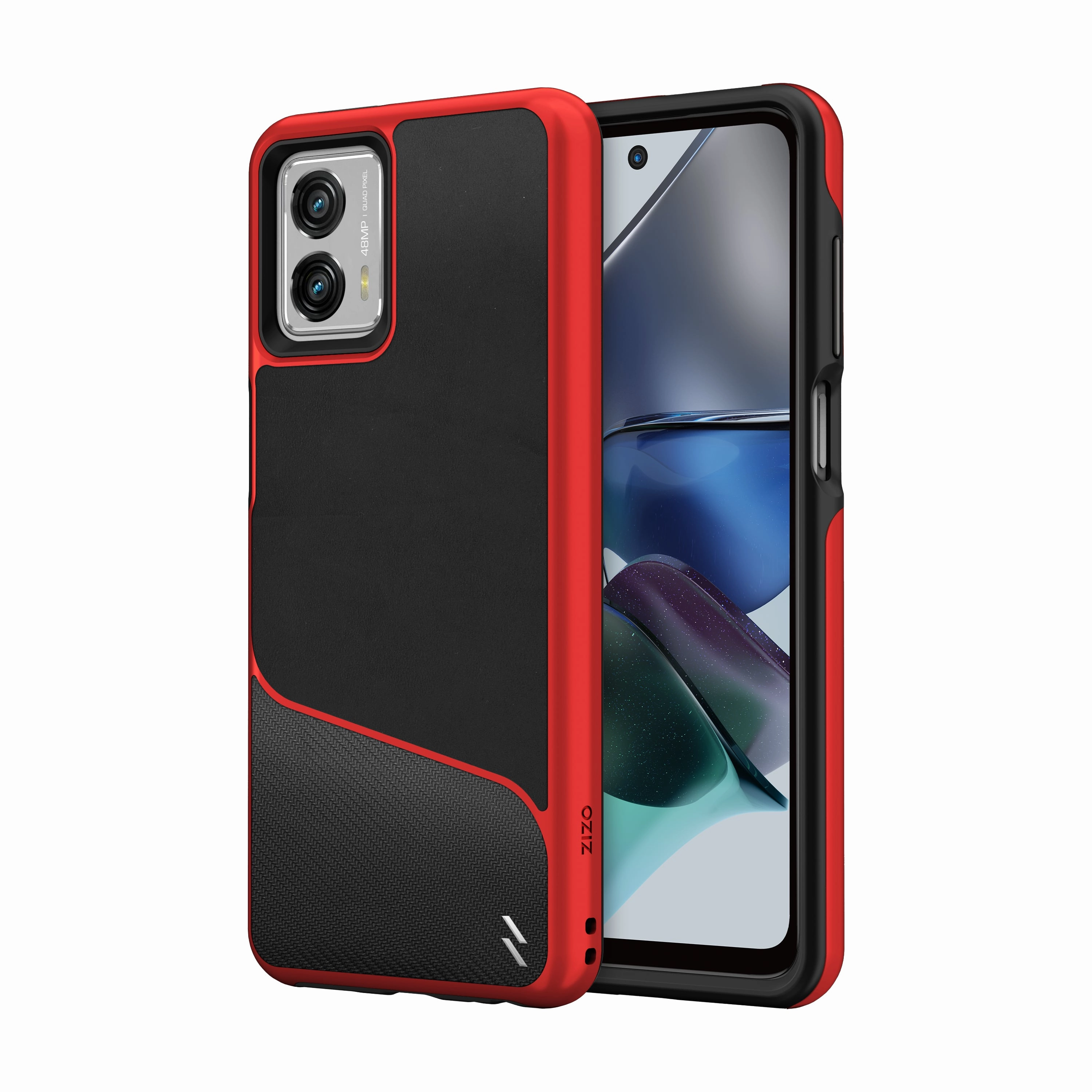 ZIZO DIVISION Series moto g 5G (2023) Case - Black & Red Hybrid Material Build
