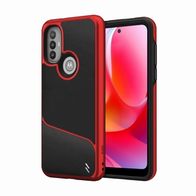 ZIZO DIVISION Series Moto G Power 2022 Case - Black & Red Impact shield Soft Feelings