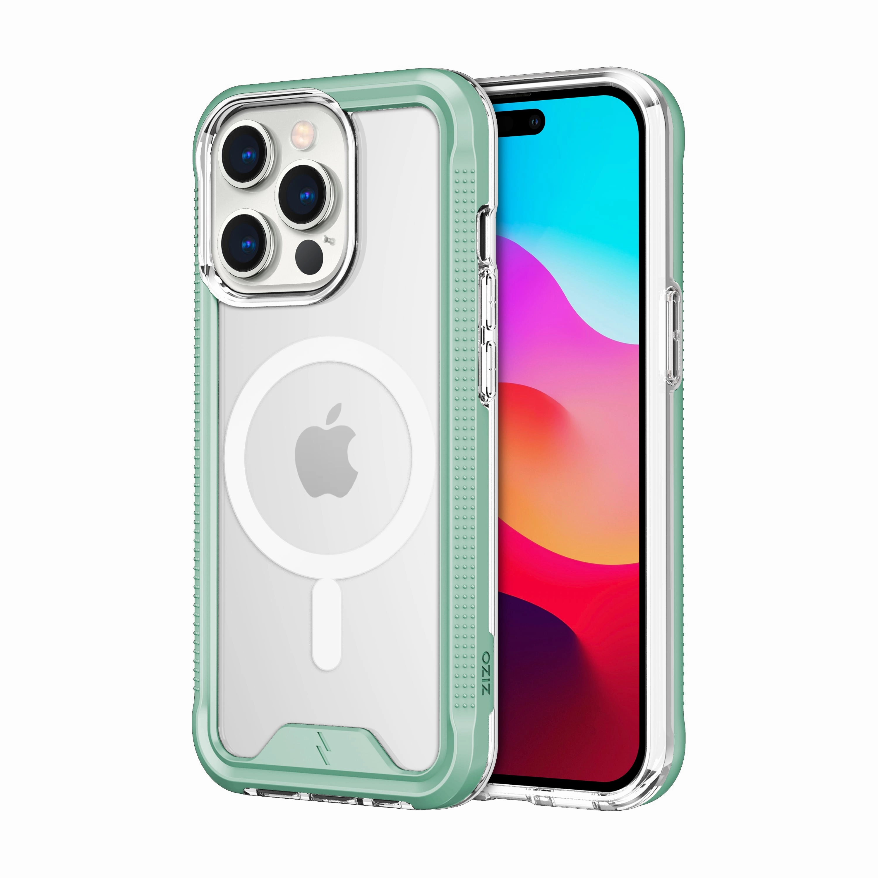 ZIZO ION Series with Magsafe iPhone 15 Pro Case - Mint Premium Surface Polished Texture Design